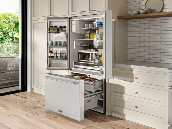 THOR Kitchen 36-in. French Door Standard Depth Refrigerator with Water Dispenser and Dual Ice Maker, Stainless Steel- TRF3628FFD