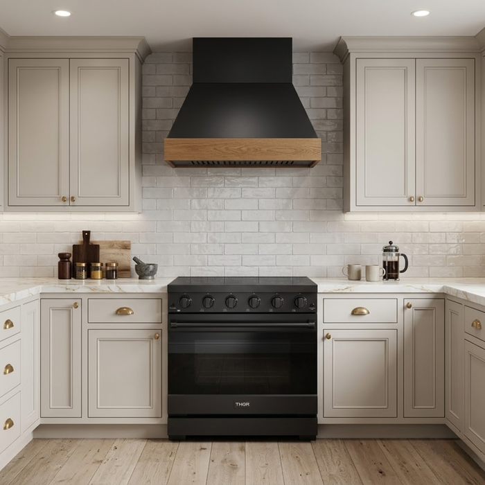 Gordon Ramsay by THOR Kitchen 36" 6 cu. ft. Professional Electric Range with 5 Burners in Black - RSE36PB