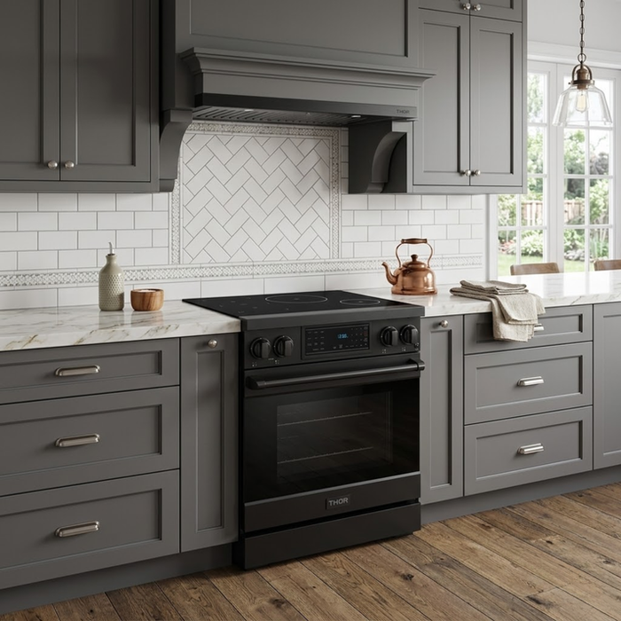 Gordon Ramsay by THOR Kitchen 30" Induction Range in Black Matte - RSI30B