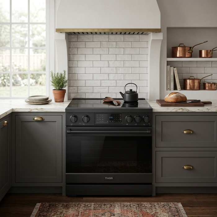 Gordon Ramsay by THOR Kitchen 36" Induction Range in Matte Black, Self-Clean and Air Fry - RSI36B
