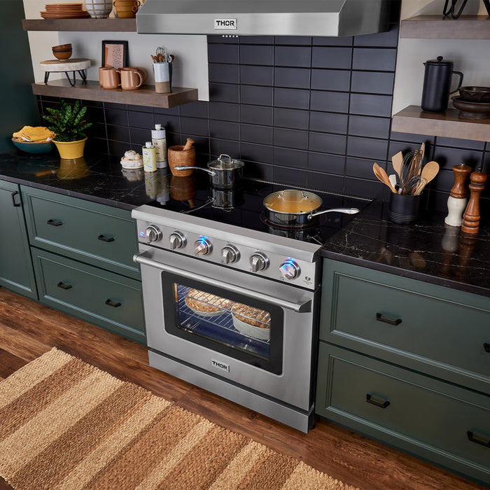 THOR Kitchen 36 in. 5 Element Professional Electric Range in Stainless Steel- HRE3601