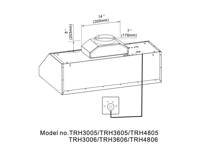 THOR Kitchen 48 in. Short Under-Cabinet Wall Mount Range Hood in Stainless Steel- TRH4806