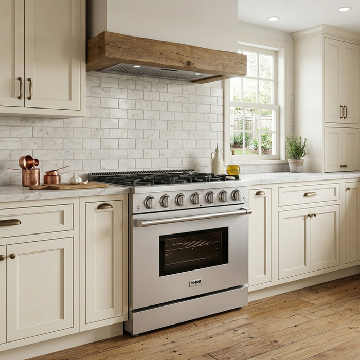 THOR Kitchen 36" Professional Gas Range in Stainless Steel - SRG3601
