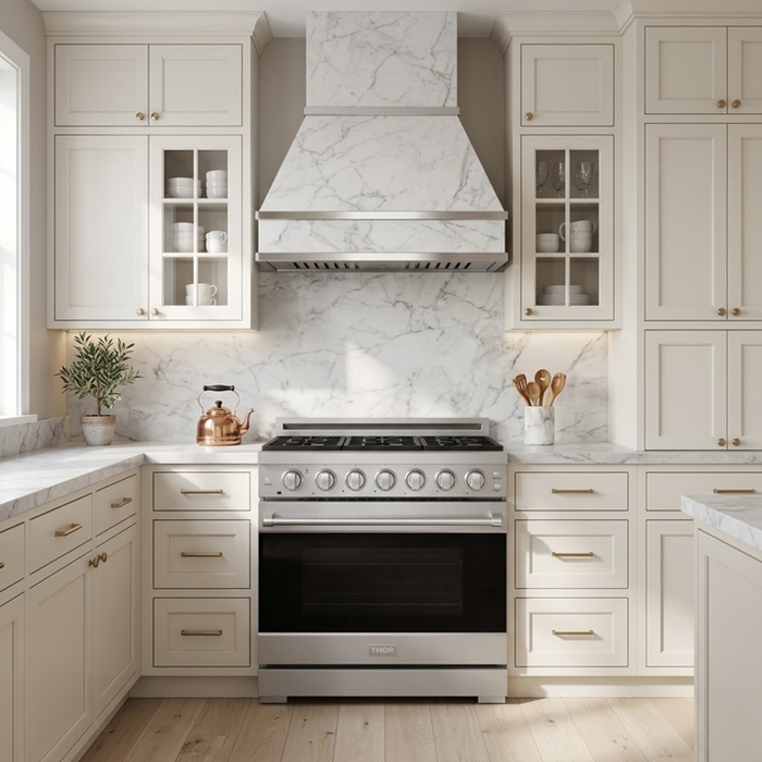 Gordon Ramsay by THOR Kitchen 36" 6 cu. ft. Professional Natural Gas Range with 6 Sealed Burners in Stainless Steel - RSG36P